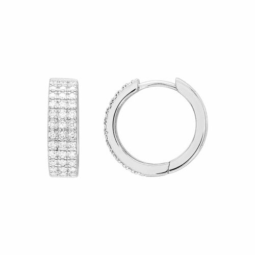 white gold paved diamond earrings