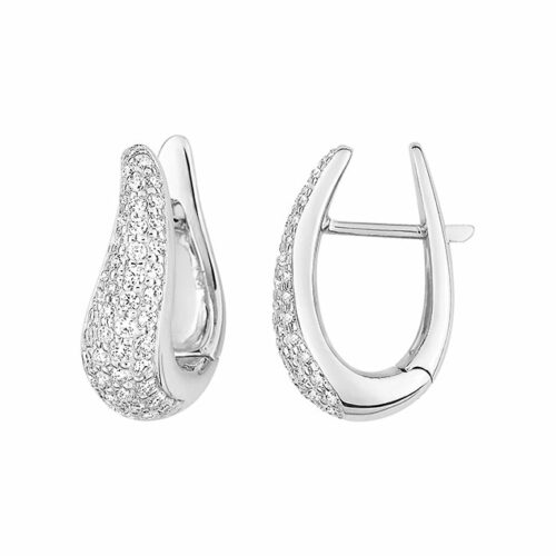 white gold diamond hoop earrings