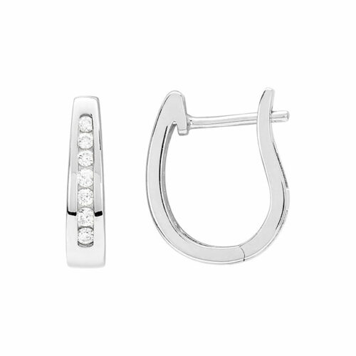 white gold diamond hoop earrings