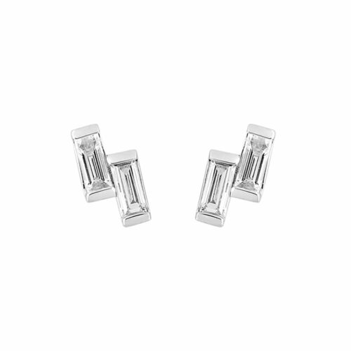 baguette diamond stud earrings