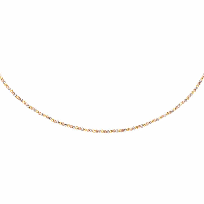 three colors gold beads necklace