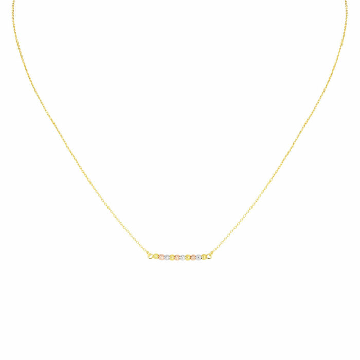 three gold beads necklace