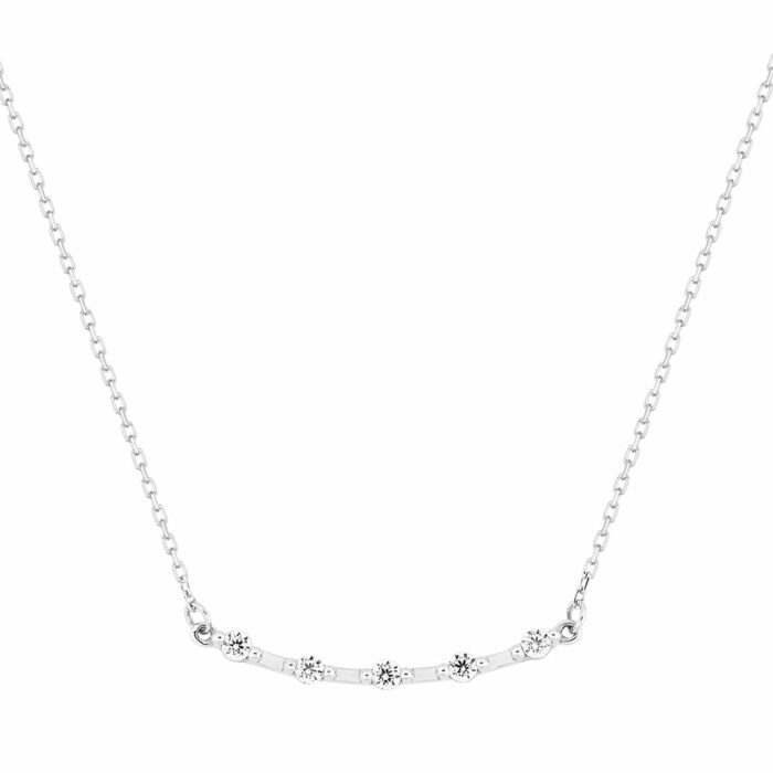 Shining Diamond Necklace - White Gold