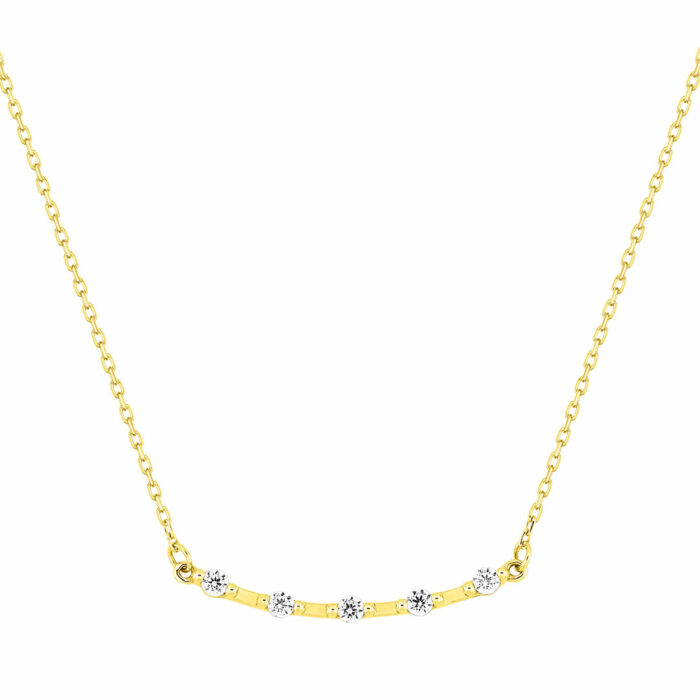 Shining Diamond Necklace - Yellow Gold