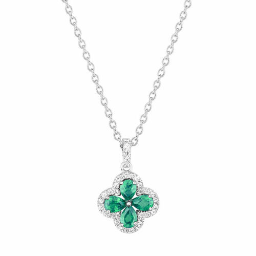 luxurious esmerald diamond necklace