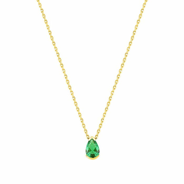 pear emerald necklace