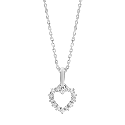 white gold diamond heart necklace