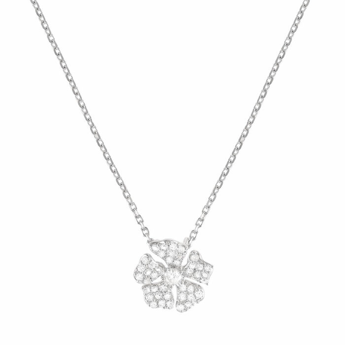 The Rose Diamond Necklace - White Gold