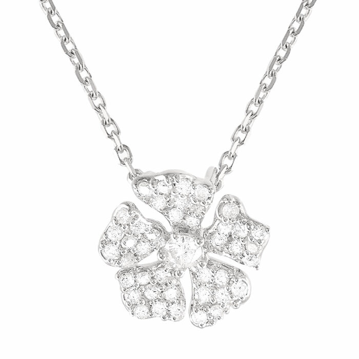 The Rose Diamond Necklace - White Gold - Image 2