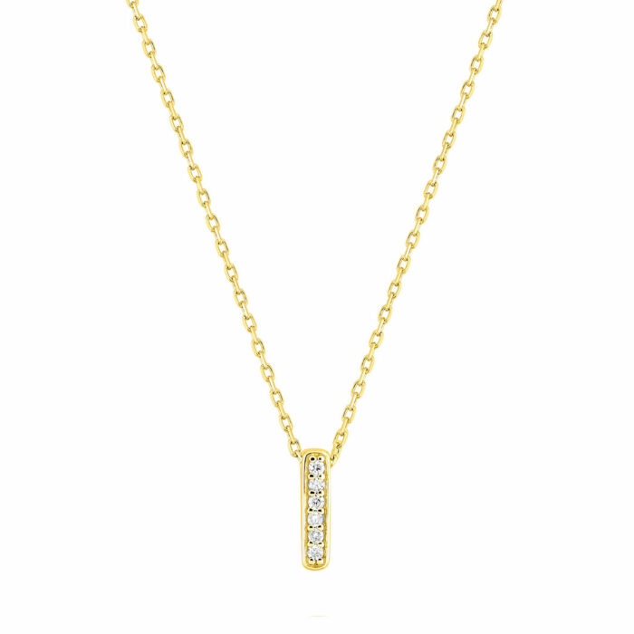 yellow gold diamond pendant necklace