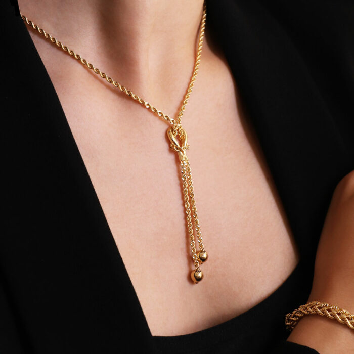 gold knot necklace women