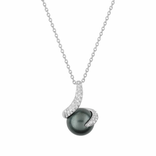 tahitian pearl necklace diamond