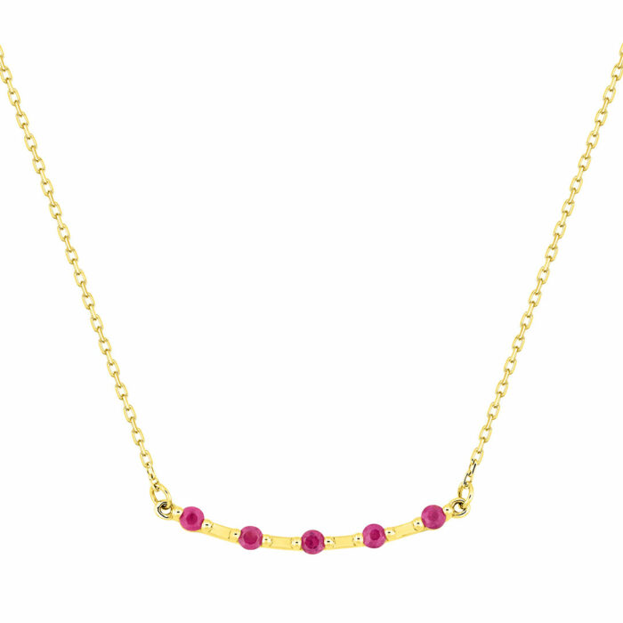 Shining Ruby Necklace - Yellow Gold