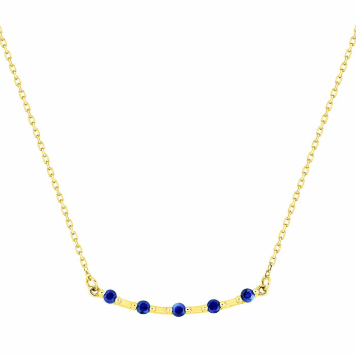 Shining Sapphire Necklace - Yellow Gold