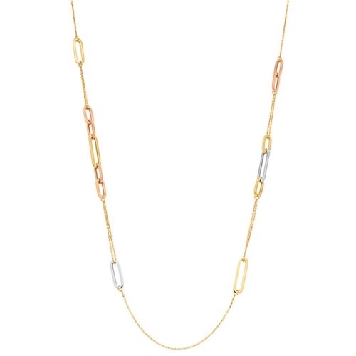 long necklace gold tri colour