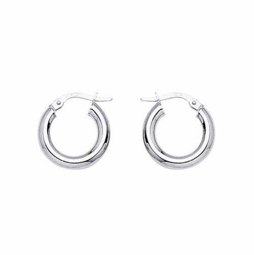 small white gold hoop earrings