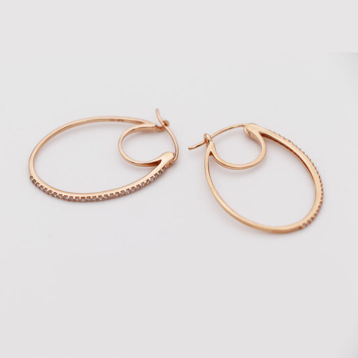 rose gold hoop earrings diamond