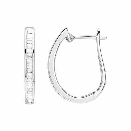 white gold diamond hoop earrings