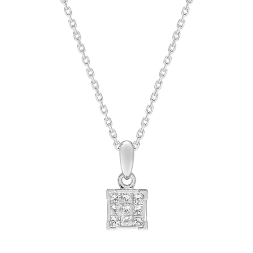 square diamond pendant necklace