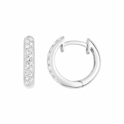 white gold diamond hoop earrings