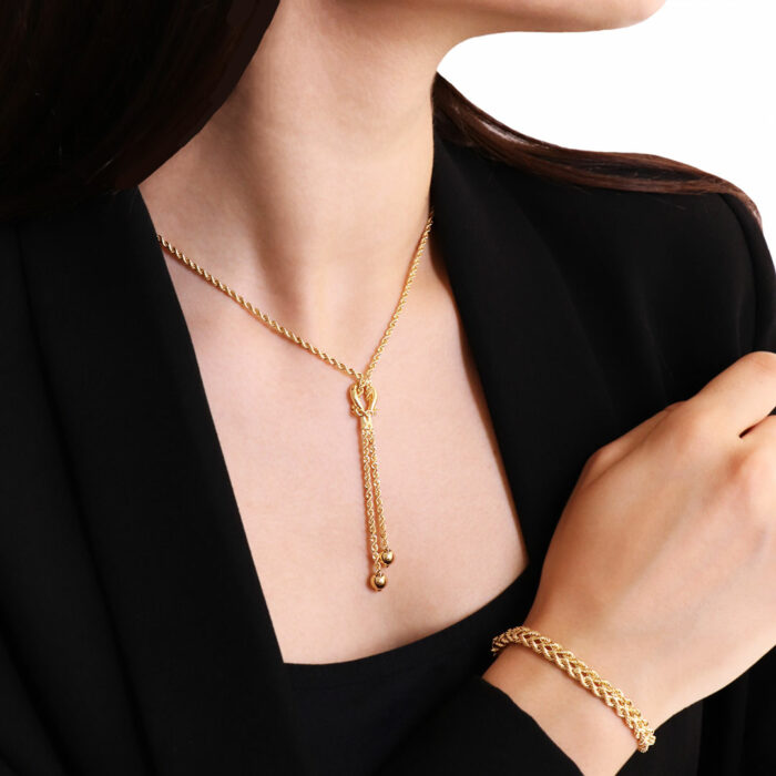 gold knot necklace women