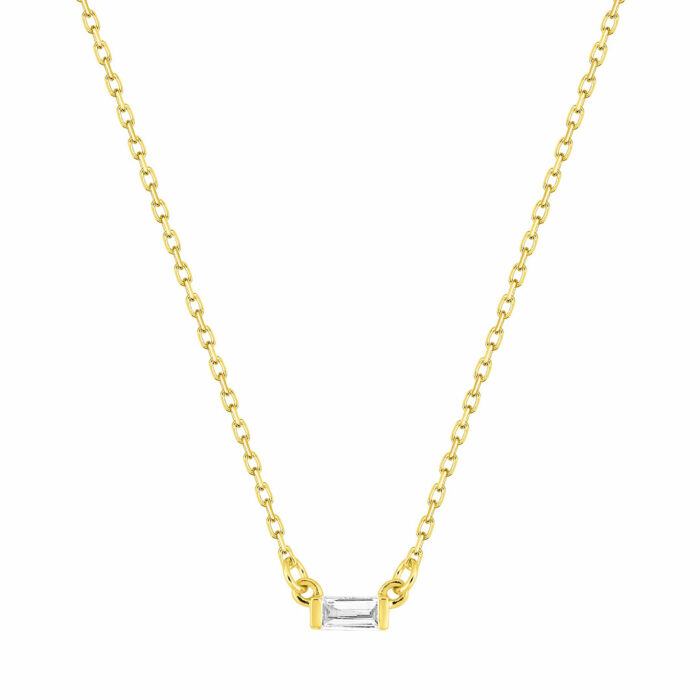 baguette solitaire diamond necklace