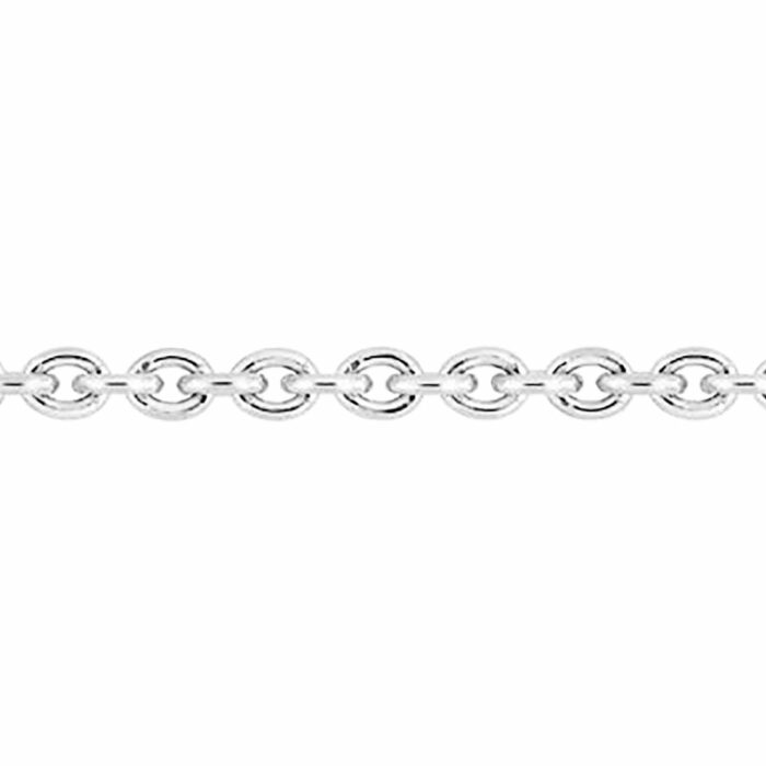 white gold round cable chain