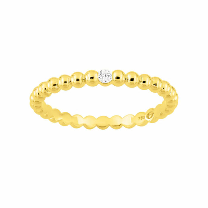 Beaded Ring - Yellow Gold Diamond